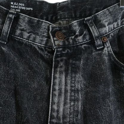 Celine Elephant Jeans Wide Baggy Denim Pants Gray
