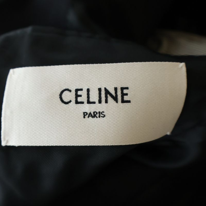 Celine Wool Gabardine Classic Single Tailored Jacket Black
