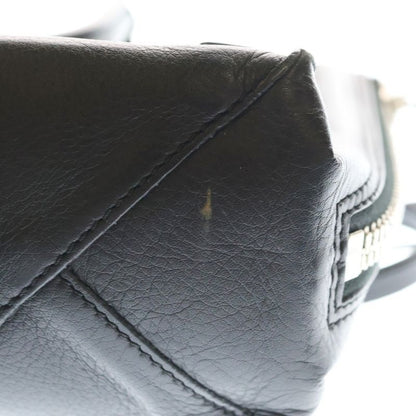 Balenciaga Paper Mini 2-Way Shoulder Bag Tote Black Leather Silver