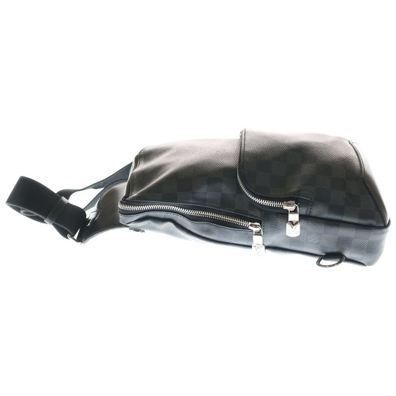 Louis Vuitton Damier Graphite Avenue Belt Bag Black Leather Silver