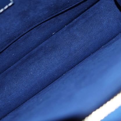 Louis Vuitton Monogram Jacquard Denim Dauphine MM Shoulder Bag Navy Leather Gold