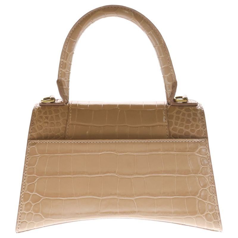 Balenciaga Hourglass 2-Way Shoulder Bag Pink Beige Leather