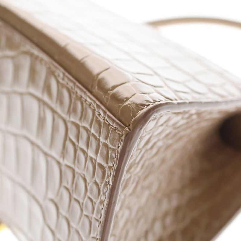 Balenciaga Hourglass 2-Way Shoulder Bag Pink Beige Leather