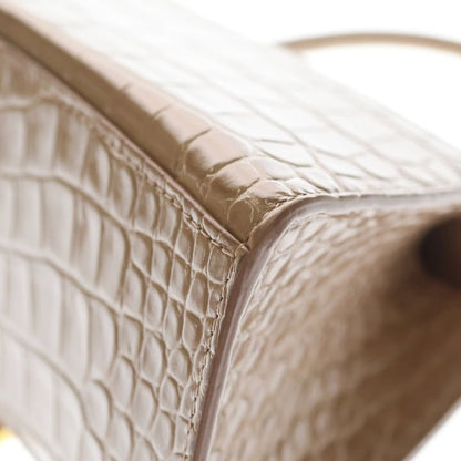 Balenciaga Hourglass 2-Way Shoulder Bag Pink Beige Leather