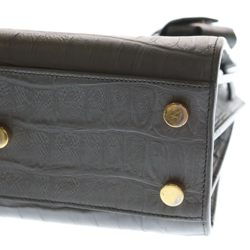 Saint Laurent Paris Sac de Jour Soft Nano 2-Way Shoulder Bag Gray Leather Gold