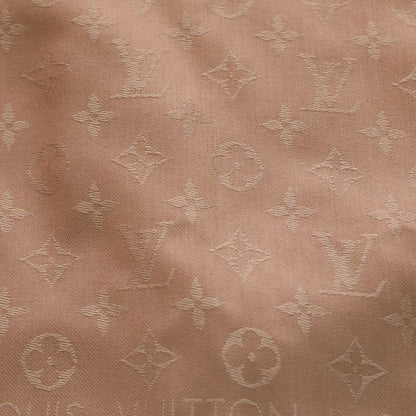 Louis Vuitton Monogram Shawl Scarf Pink Beige Silk Wool