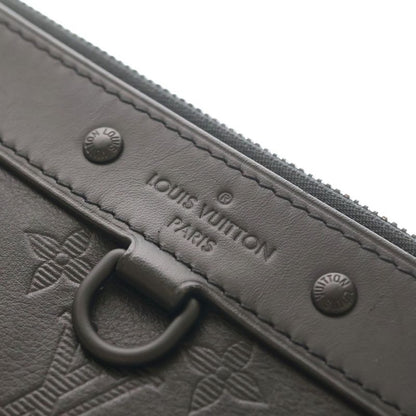 Louis Vuitton Monogram Shadow Pochette Discovery Clutch Pouch Case Black Noir