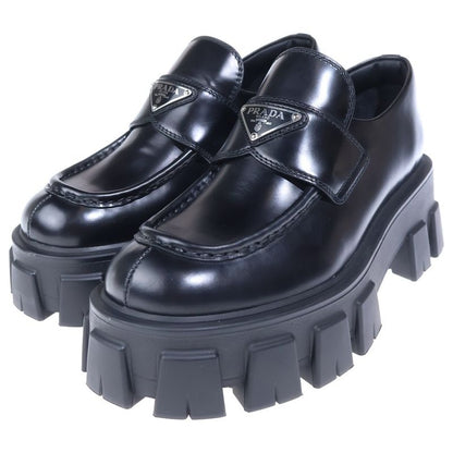Prada Monolith Leather Low Cut Shoes Loafers Black