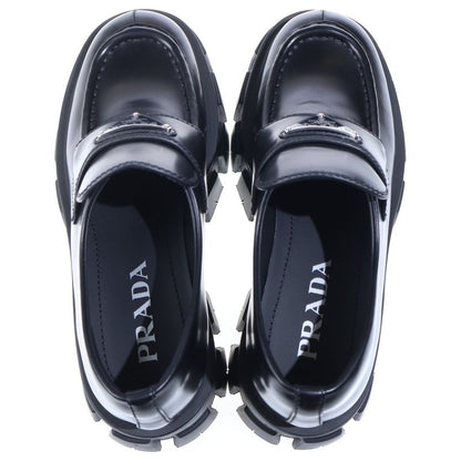 Prada Monolith Leather Low Cut Shoes Loafers Black