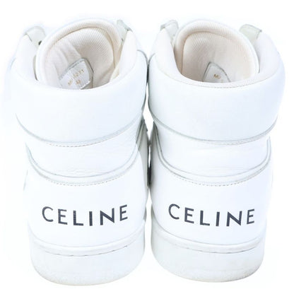 Celine Trainer Leather High Cut Sneakers White