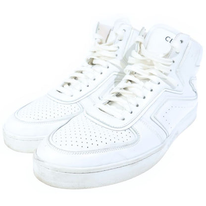 Celine Trainer Leather High Cut Sneakers White