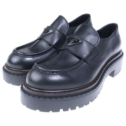 Prada Triangle Logo Oxford Leather Loafers Black