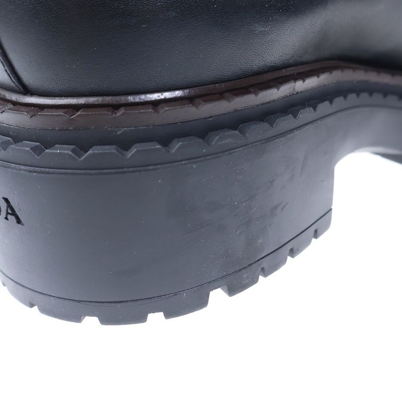 Prada Triangle Logo Oxford Leather Loafers Black