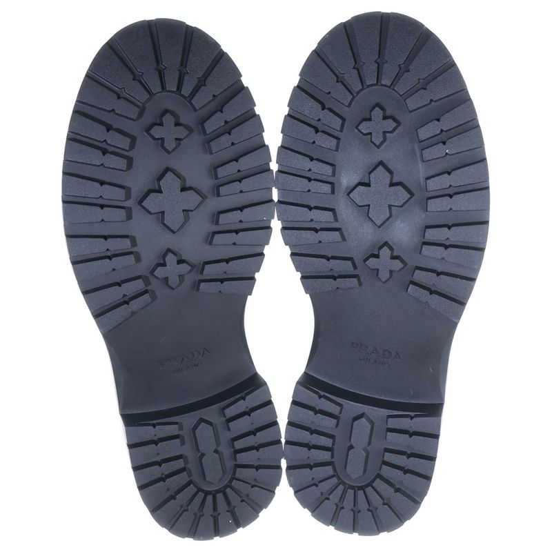 Prada Triangle Logo Oxford Leather Loafers Black