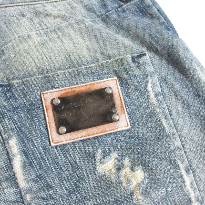 Dolce & Gabbana Repair Distressed Jeans Denim Pants 48 Indigo Blue