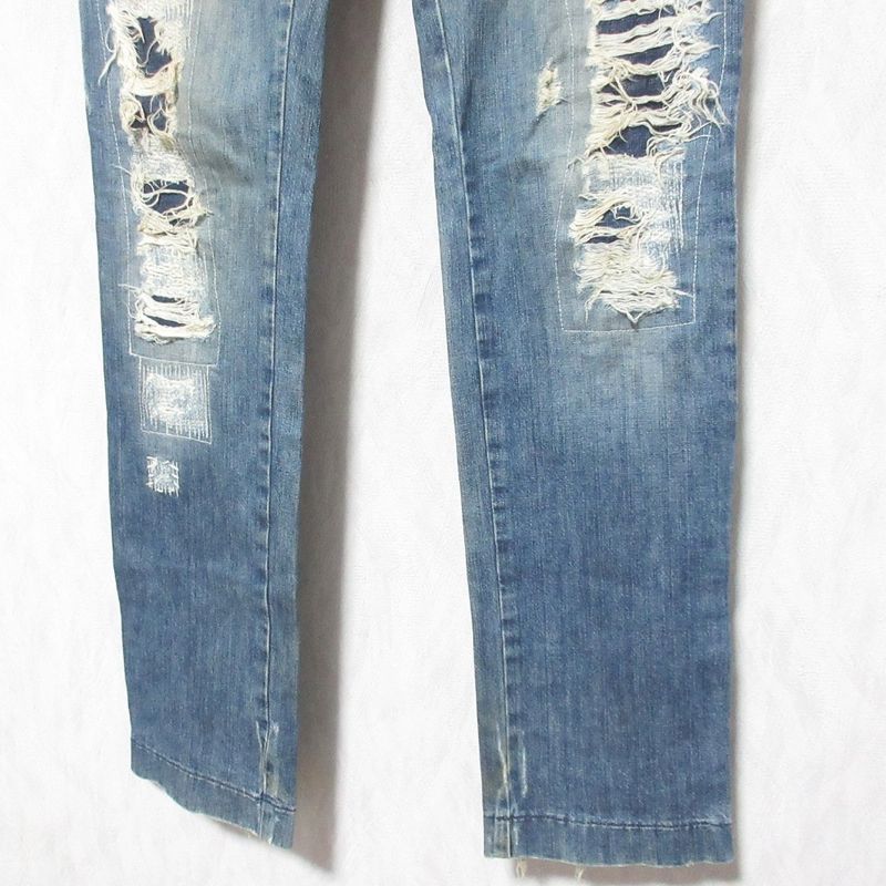 Dolce & Gabbana Repair Distressed Jeans Denim Pants 48 Indigo Blue