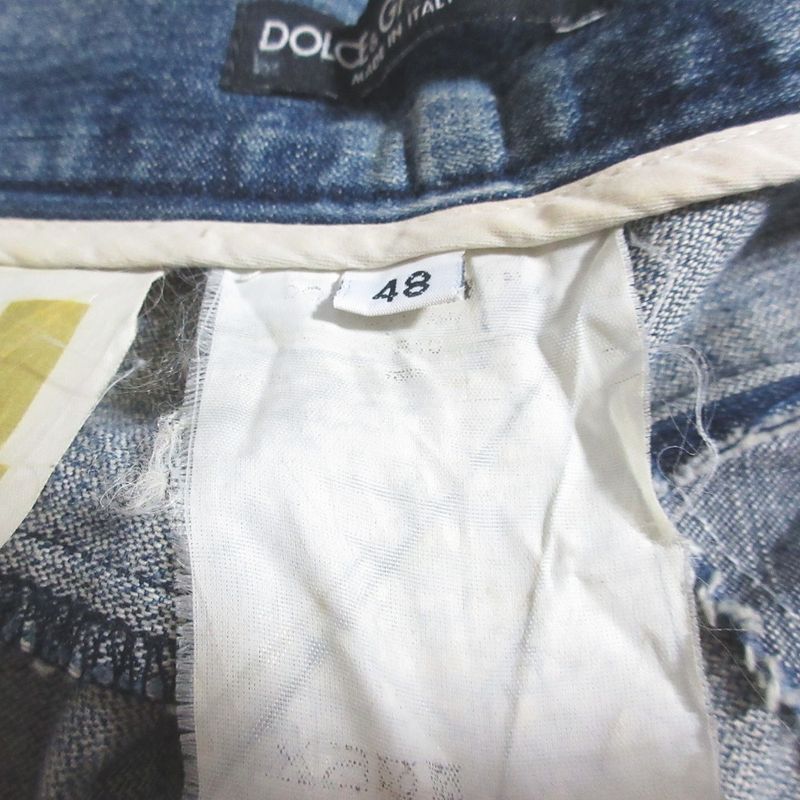 Dolce & Gabbana Repair Distressed Jeans Denim Pants 48 Indigo Blue