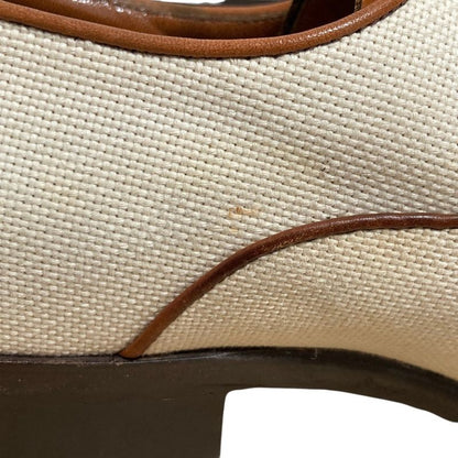 Louis Vuitton Leather Canvas Business Shoes Brown Ecru