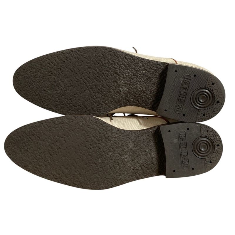 Louis Vuitton Leather Canvas Business Shoes Brown Ecru