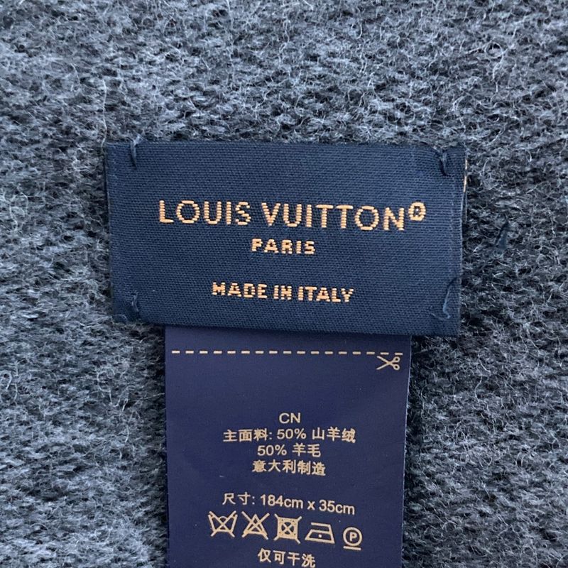 Louis Vuitton Echarpe Monogram Gradient Fringe Scarf Black Gray