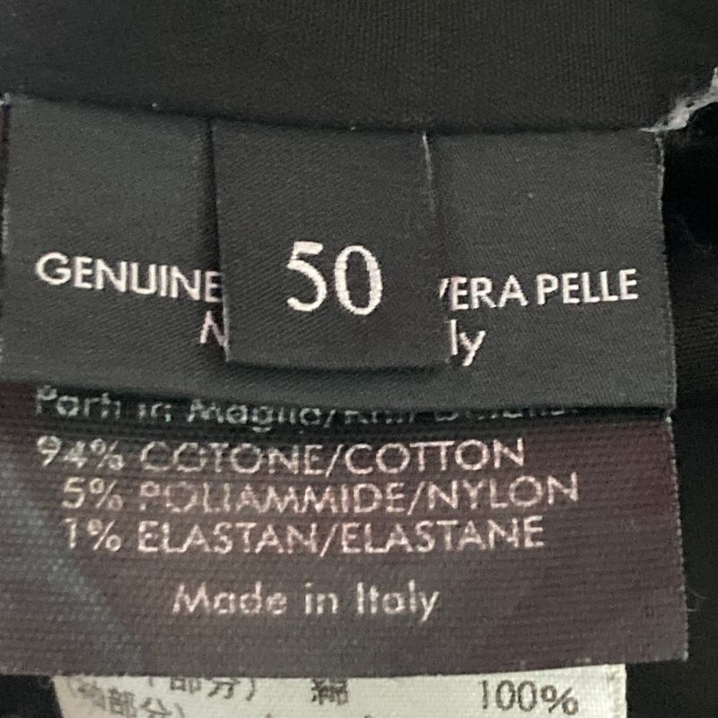 Gucci Cowhide Leather Military Jacket 50 Black