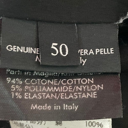 Gucci Cowhide Leather Military Jacket 50 Black