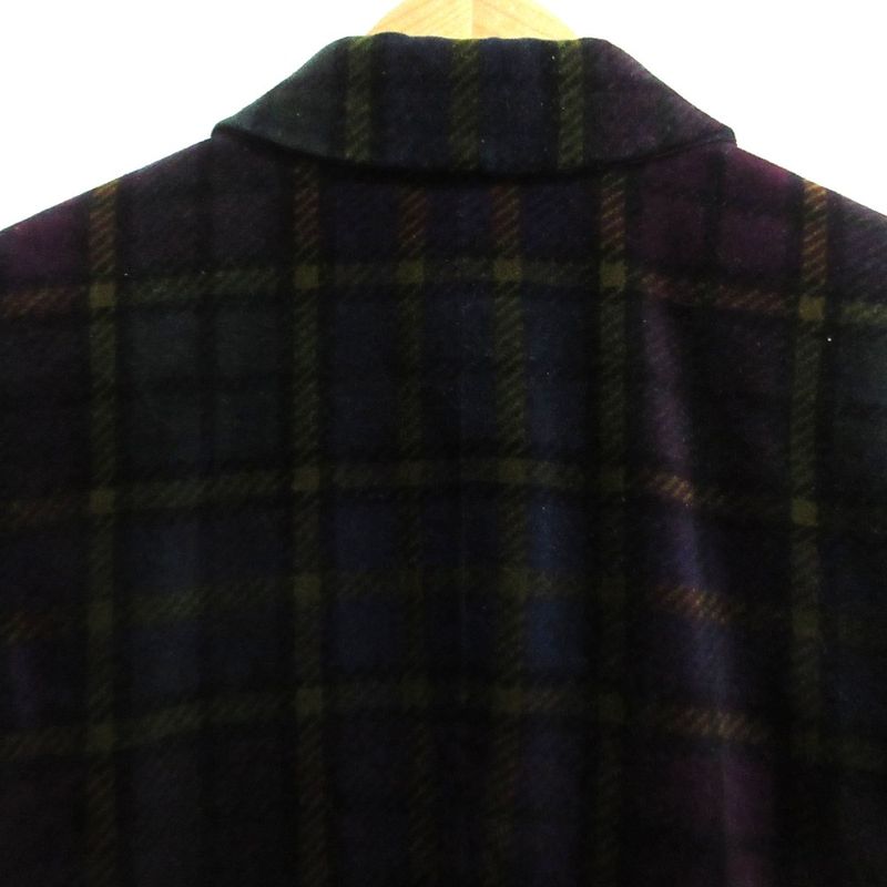 Celine Vintage Velour Check Print Long Jacket 40