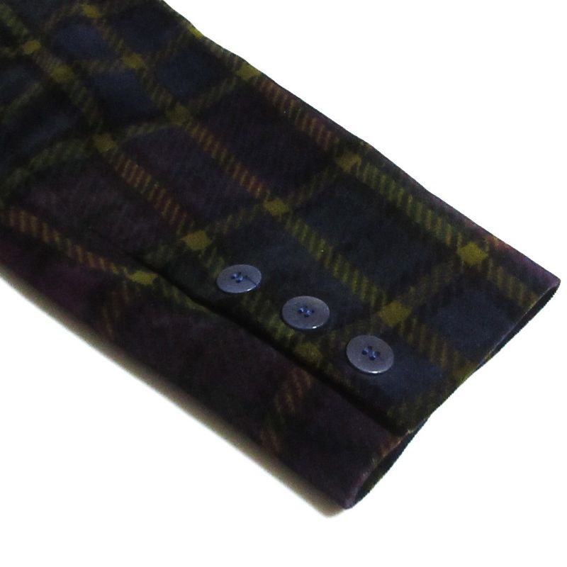 Celine Vintage Velour Check Print Long Jacket 40