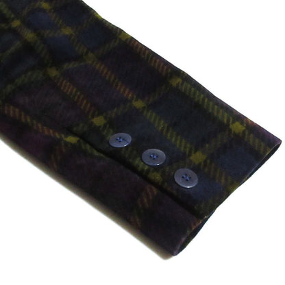 Celine Vintage Velour Check Print Long Jacket 40