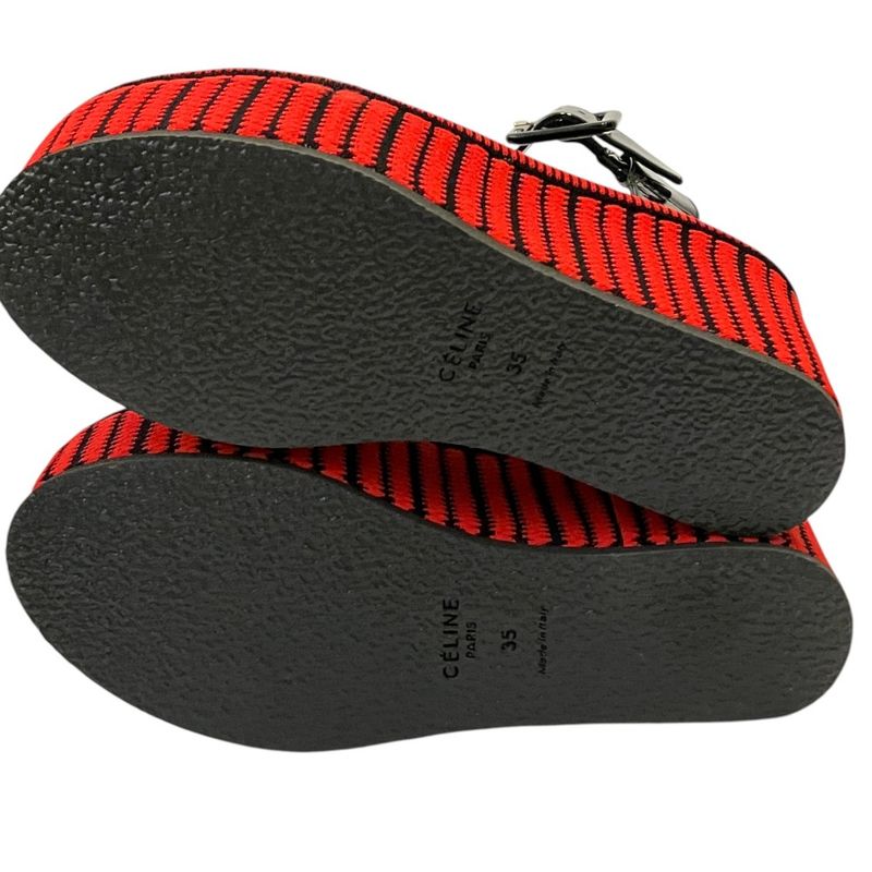 Celine Phoebe Philo Era Platform Ankle Belt Sandals 35 Red