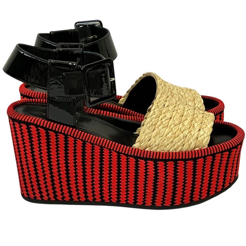 Celine Phoebe Philo Era Platform Ankle Belt Sandals 35 Red