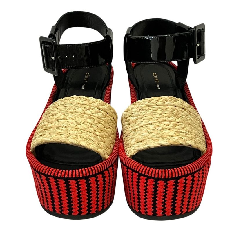 Celine Phoebe Philo Era Platform Ankle Belt Sandals 35 Red