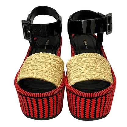 Celine Phoebe Philo Era Platform Ankle Belt Sandals 35 Red