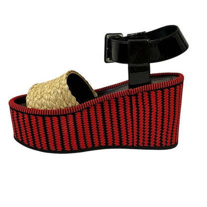 Celine Phoebe Philo Era Platform Ankle Belt Sandals 35 Red