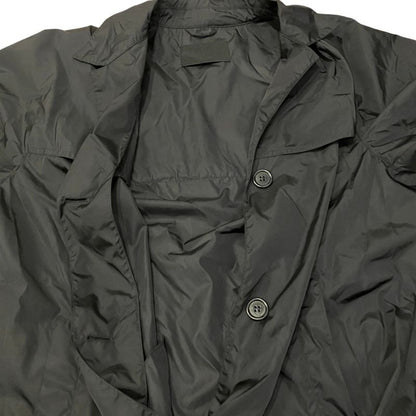 Prada Pocketable Packable Raincoat Stainless Steel Coat L Black