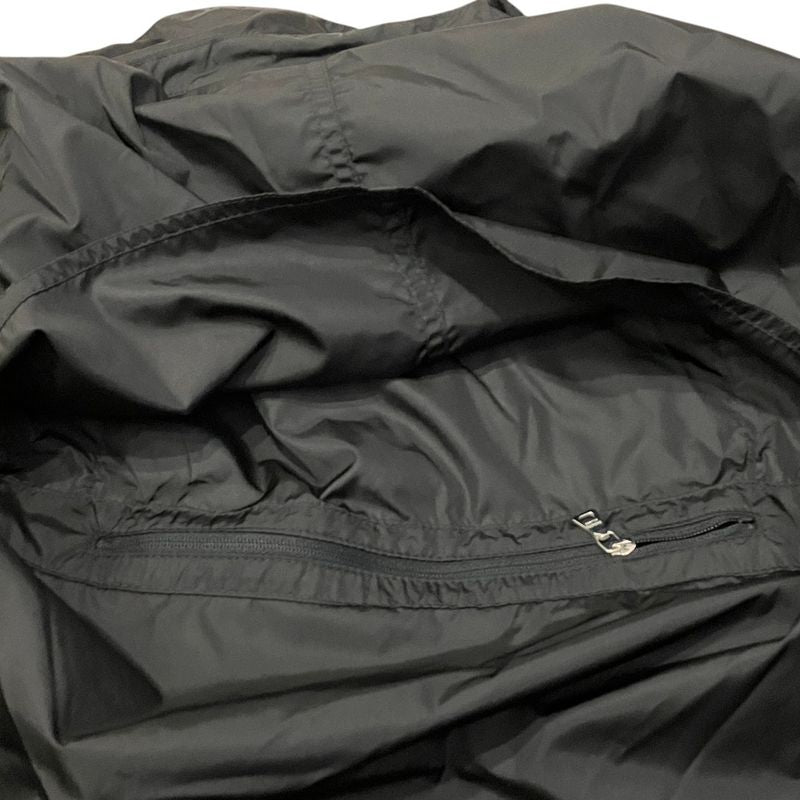 Prada Pocketable Packable Raincoat Stainless Steel Coat L Black