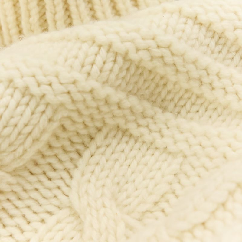 Celine Cashmere Blend Wool Chunky Cable Knit Sweater M Ivory