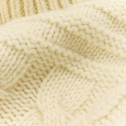 Celine Cashmere Blend Wool Chunky Cable Knit Sweater M Ivory
