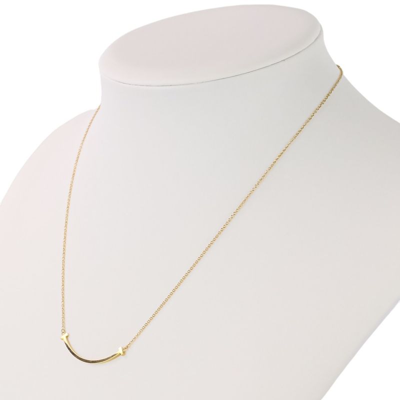 Tiffany & Co T Smile Small Necklace 750 18k Yellow Gold