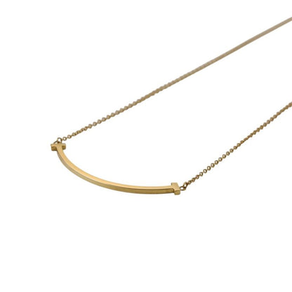 Tiffany & Co T Smile Small Necklace 750 18k Yellow Gold