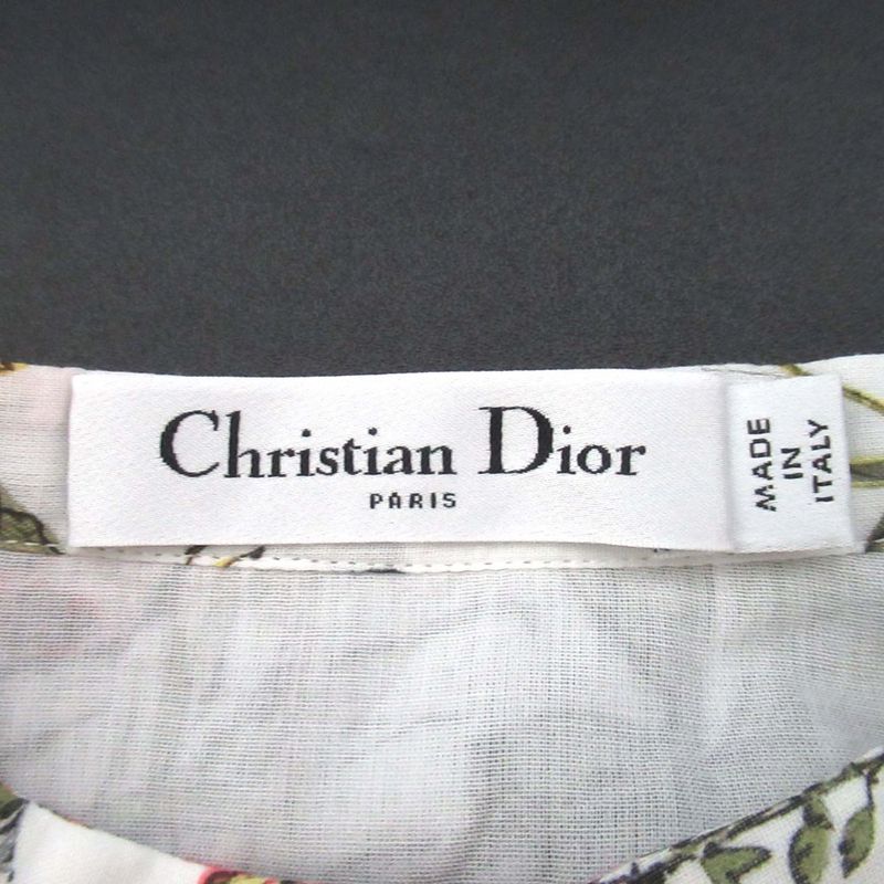 Dior Mexico Millefio Rimochi Bee Embroidery Flower Print Pullover Blouse White