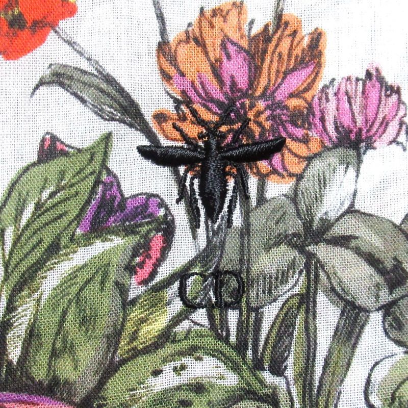Dior Mexico Millefio Rimochi Bee Embroidery Flower Print Pullover Blouse White