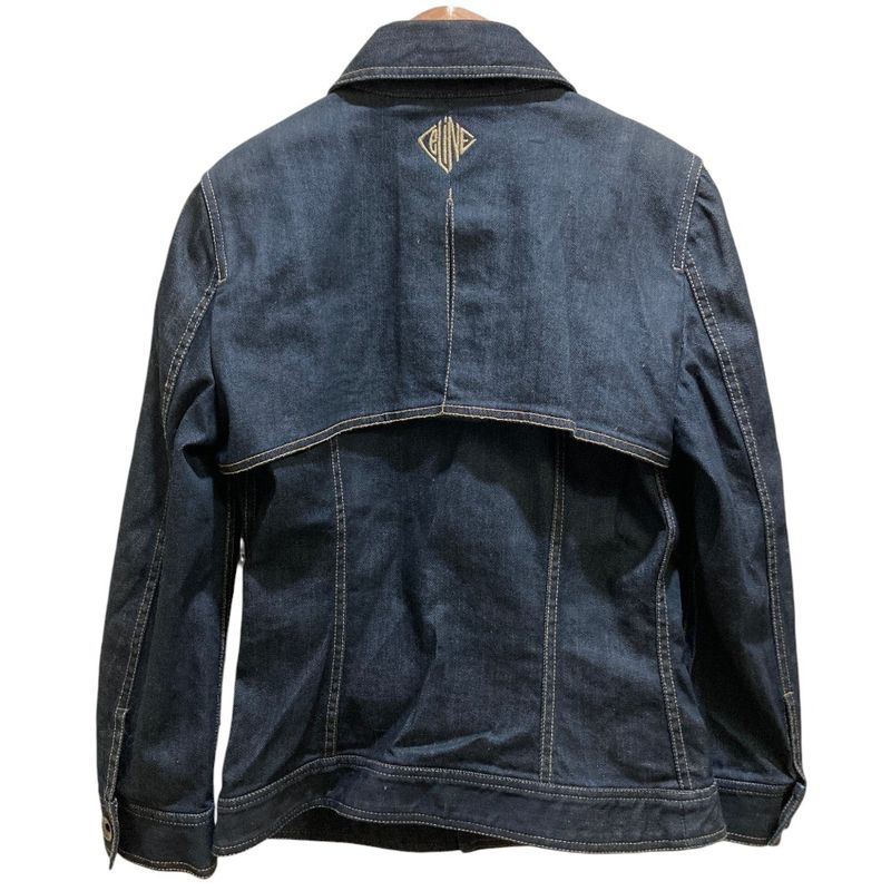 Celine Back Logo Embroidery Denim Jacket Trucker Indigo
