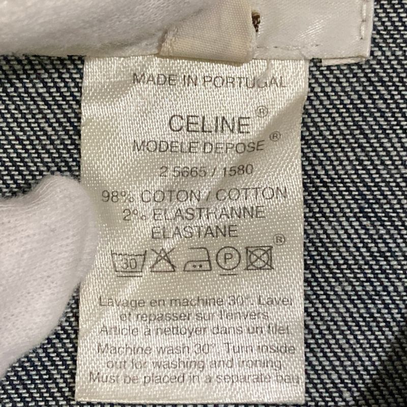 Celine Back Logo Embroidery Denim Jacket Trucker Indigo
