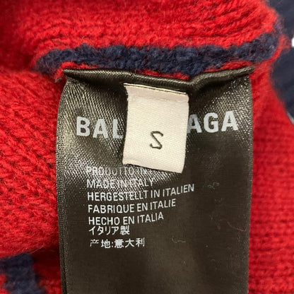 Balenciaga Logo Jacquard Knit Sweater S Navy