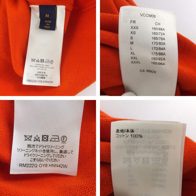 Louis Vuitton Knit Crew Neck Signature Cotton M Short Sleeve Red