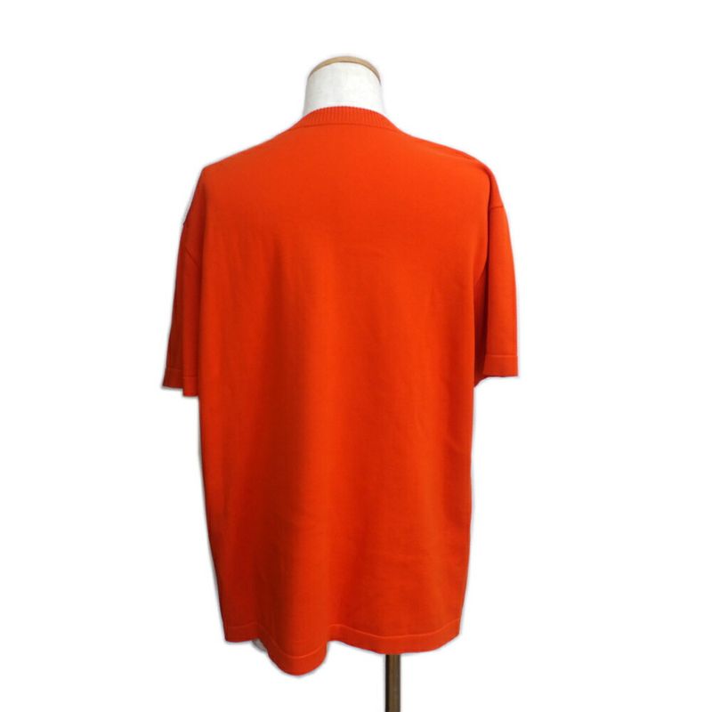 Louis Vuitton Knit Crew Neck Signature Cotton M Short Sleeve Red