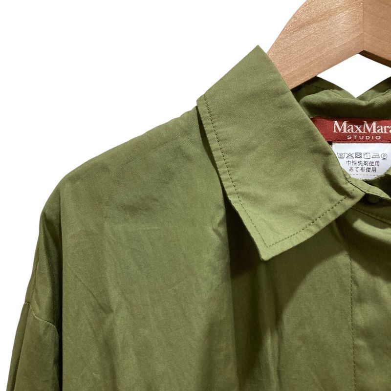 Max Mara Maxmara Studio Pure Cotton Long Shirt Dress Khaki
