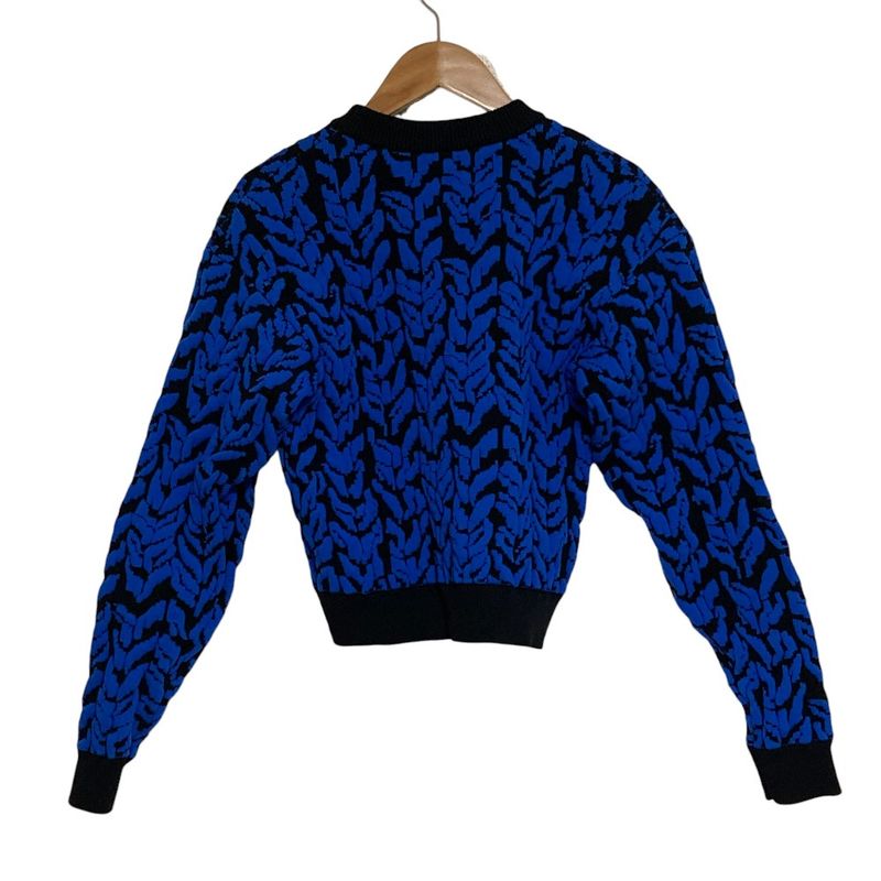 Balenciaga Alexander Wang Era Jacquard Short Sweater 36 Black Blue