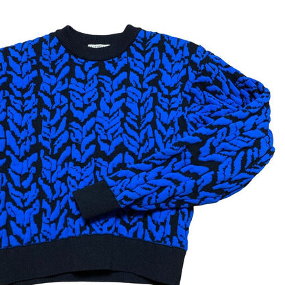 Balenciaga Alexander Wang Era Jacquard Short Sweater 36 Black Blue